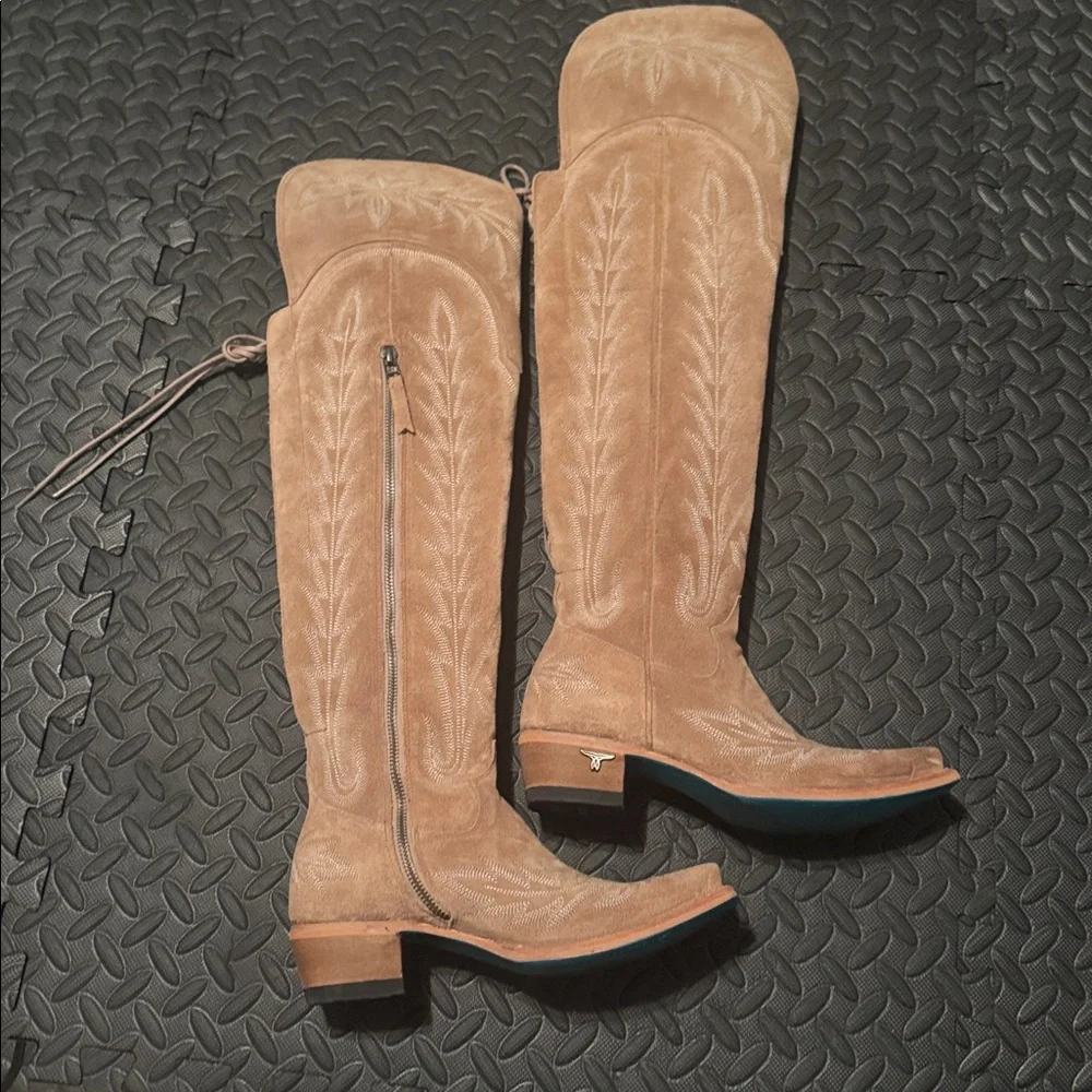 Lane Lexington Elegant Tan Over the Knee Boots